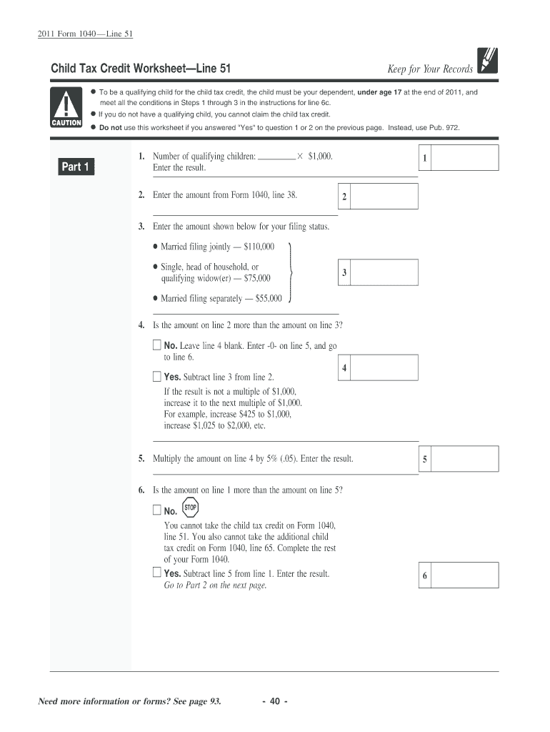 child care tax credit worksheet