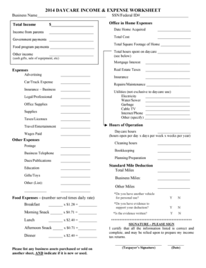 child care tax credit worksheet
