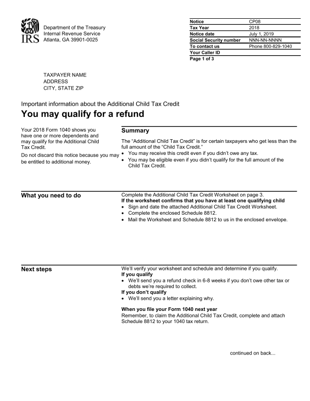 child credit worksheet