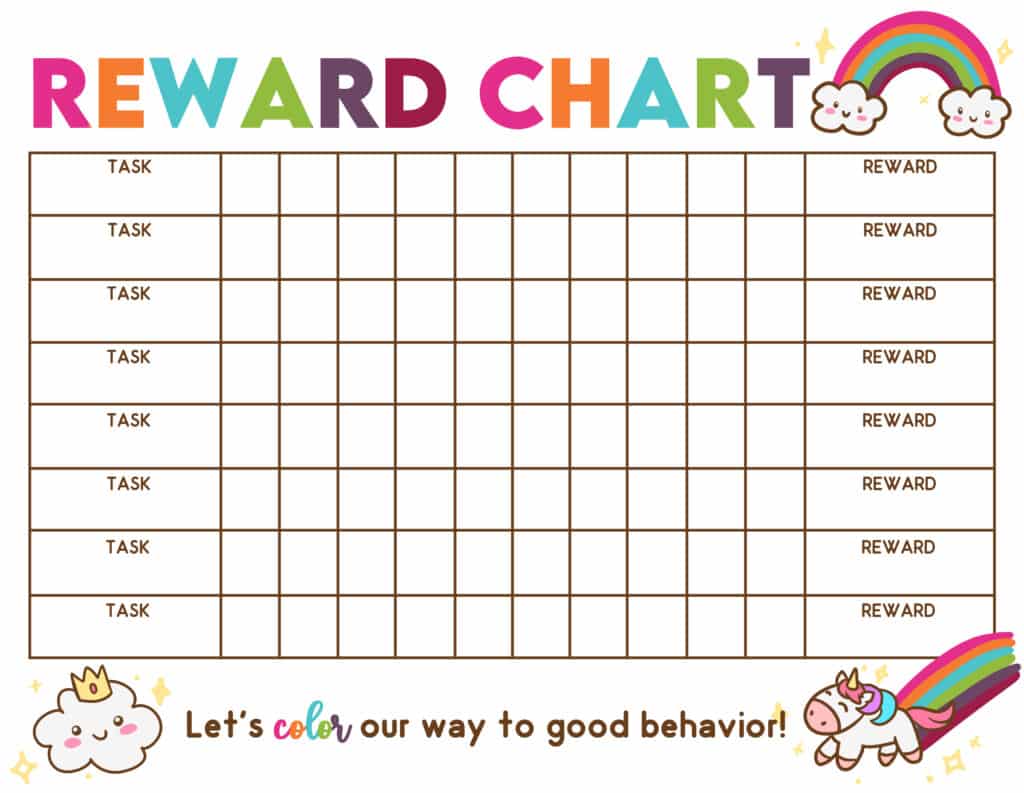 child printable reward charts