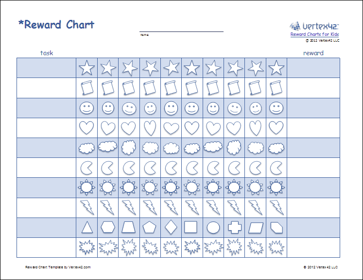 child printable reward charts