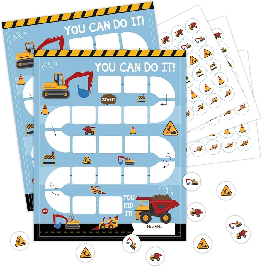 Amazon.com : Reward Charts for Kids, Construction Task Reward ...