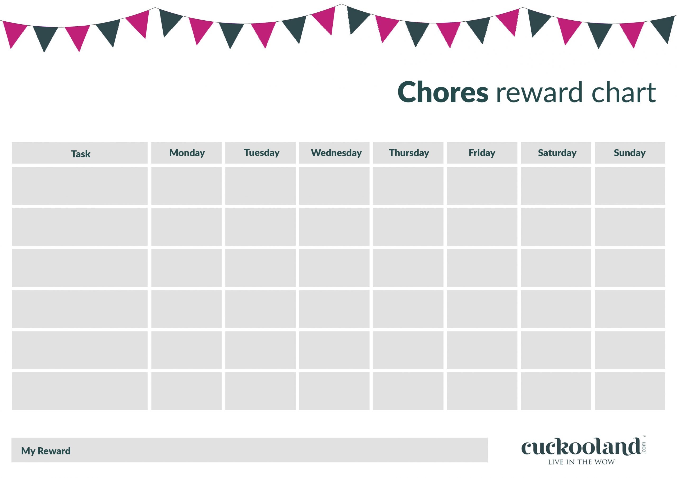 child printable reward charts