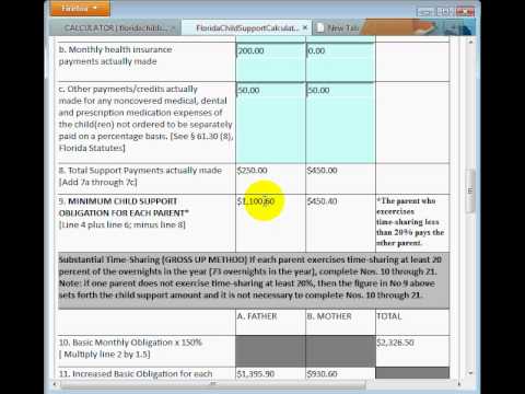 FloridaChildSupportCalculator.com - Florida Child Support Calculator demo