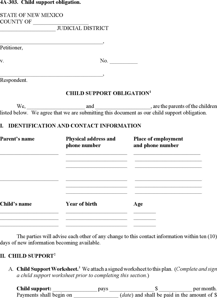 Arizona Parents Worksheet For Child Support Amount
