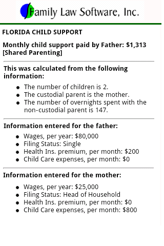 child support worksheet florida