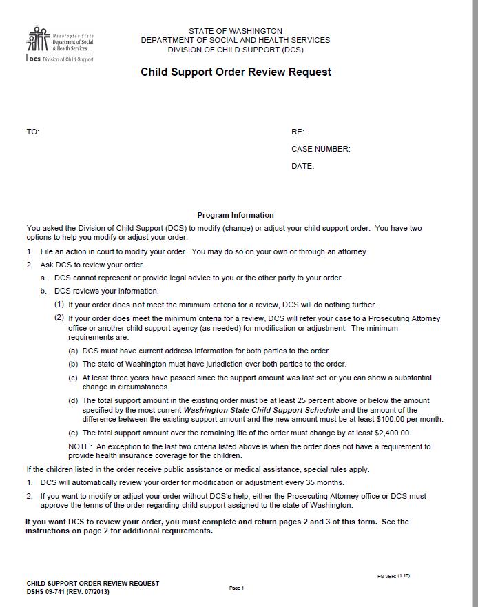 child support worksheet wa