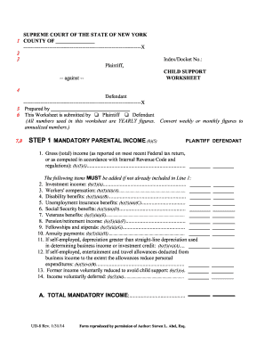 Child Support Worksheet Ny - Fill and Sign Printable Template Online