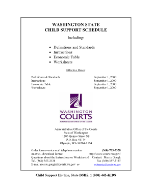child support worksheet washington