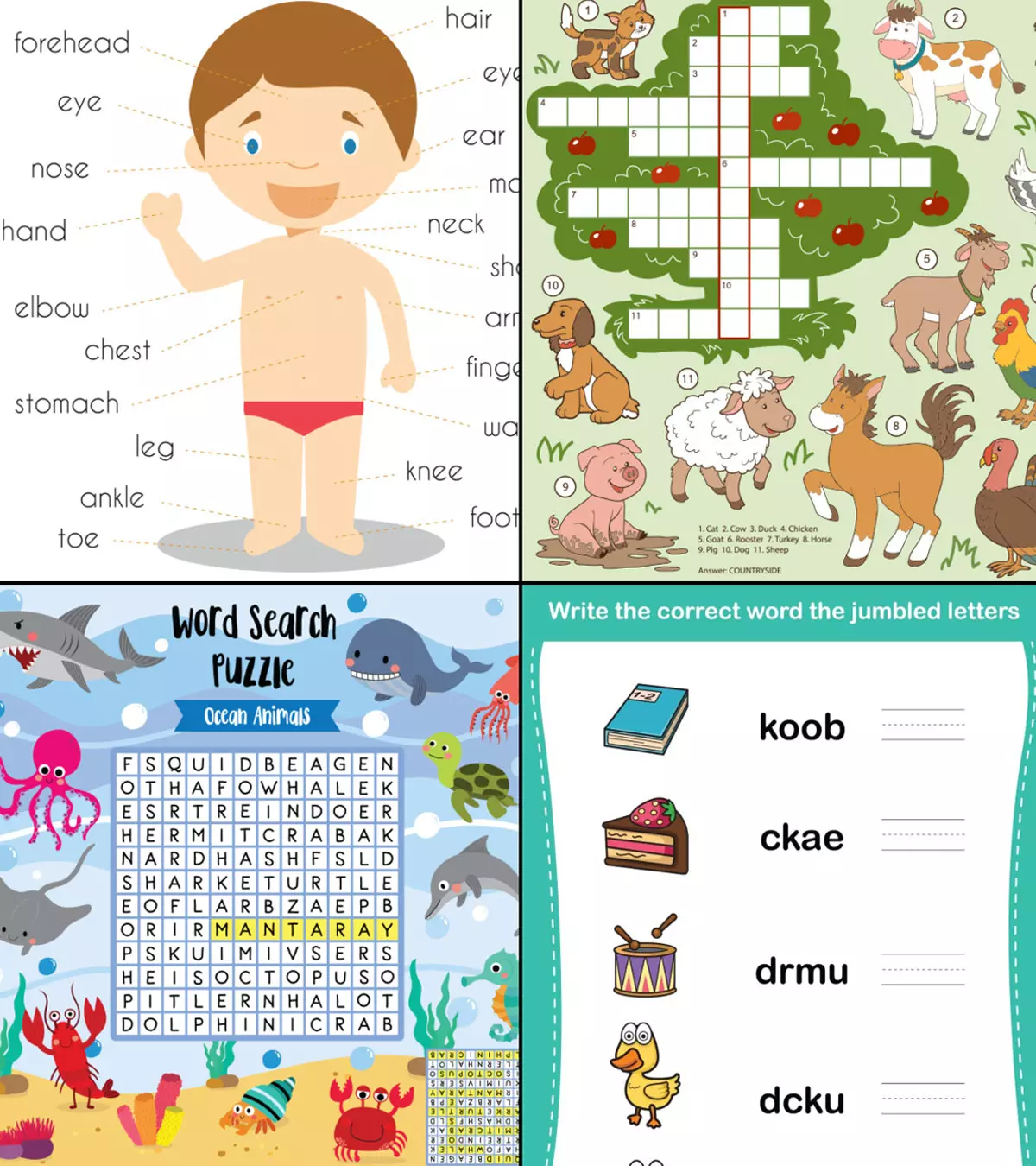 15 Free English Worksheets For Kids To Practice | MomJunction