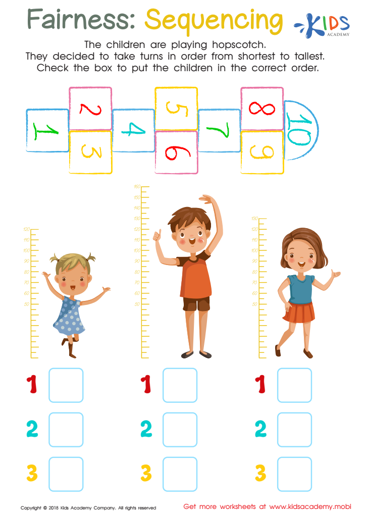 Fairness: Sequencing Worksheet for kids