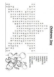 Children´s Day word seach - ESL worksheet by luxghost