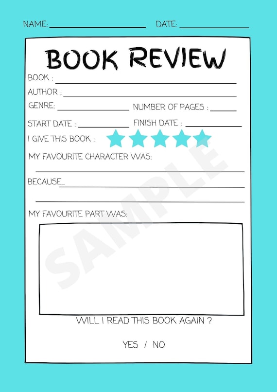 Book Review Worksheet Children &  Adult Printable Worksheet ...