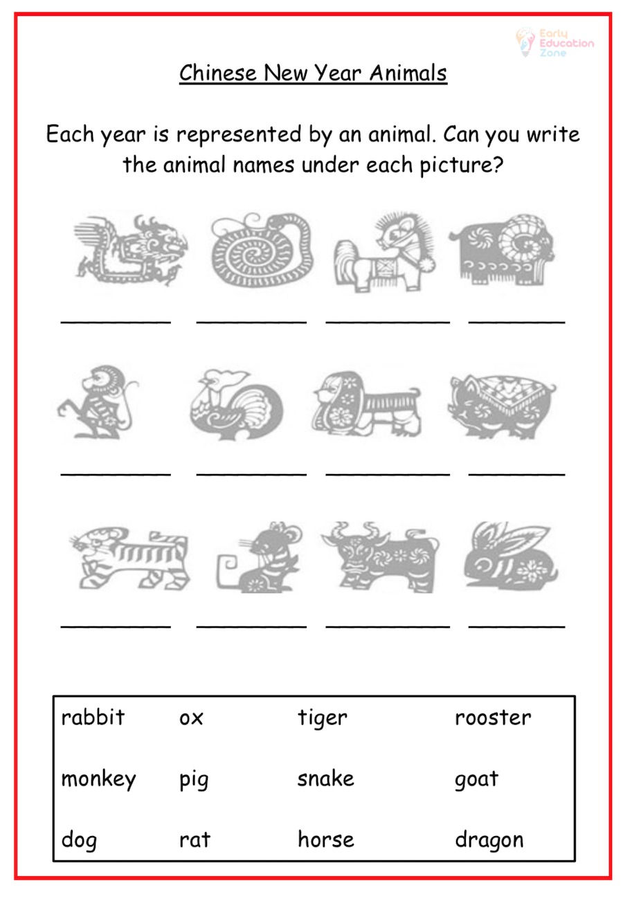 chinese new year worksheet