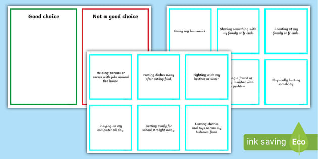 Good Home Choices Worksheet | Making Good Choices Activities
