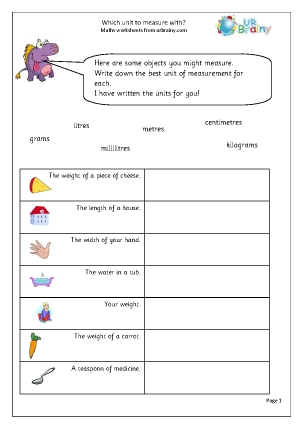 choosing the right measurement worksheet