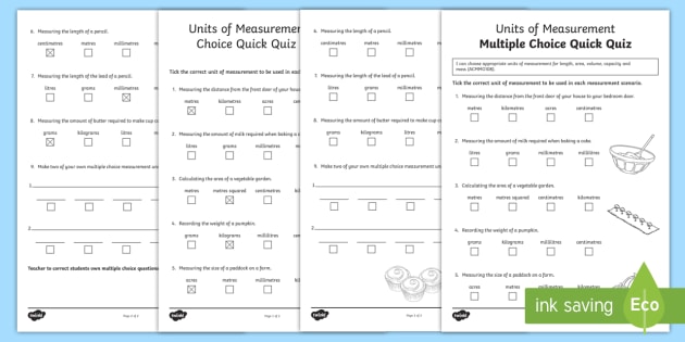 choosing unit of measurement worksheet