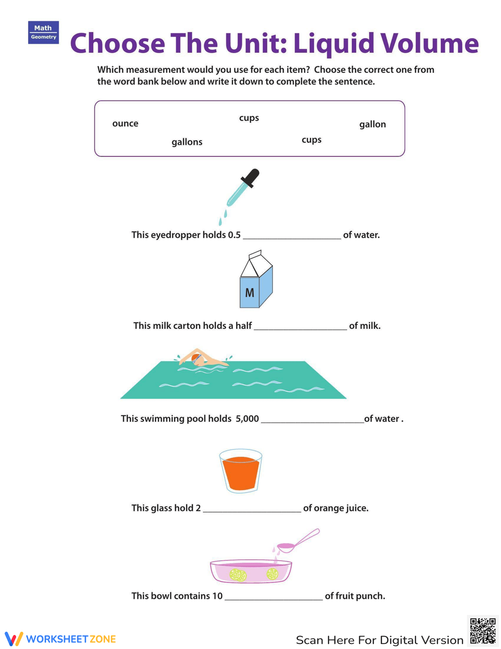 choosing unit of measurement worksheet