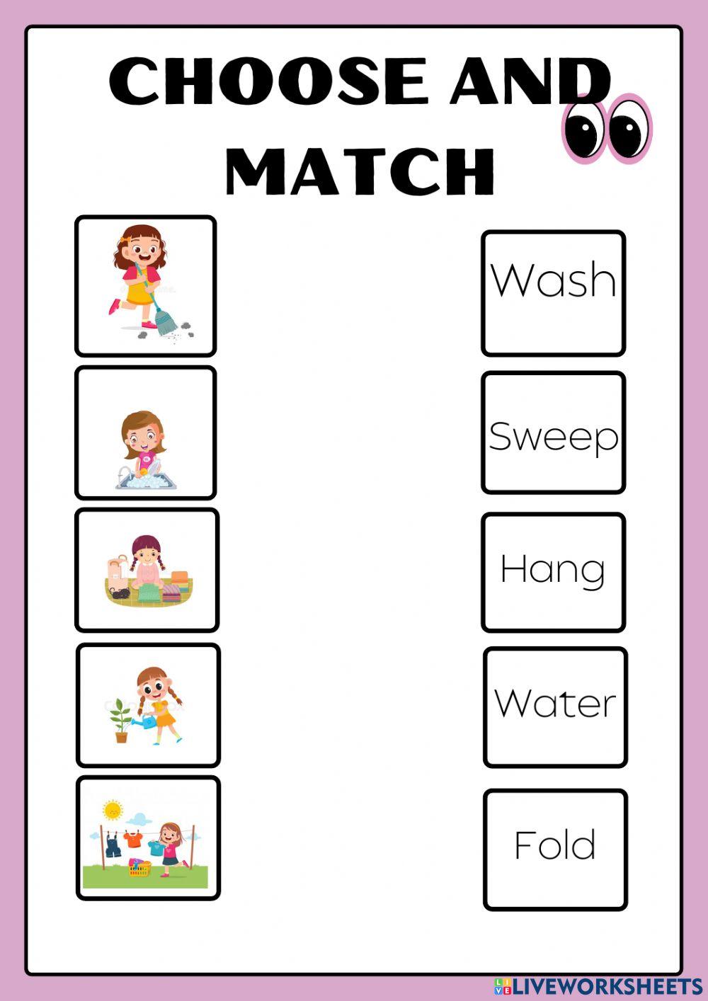 Chores worksheet for Preschool Live Worksheets Worksheets Library