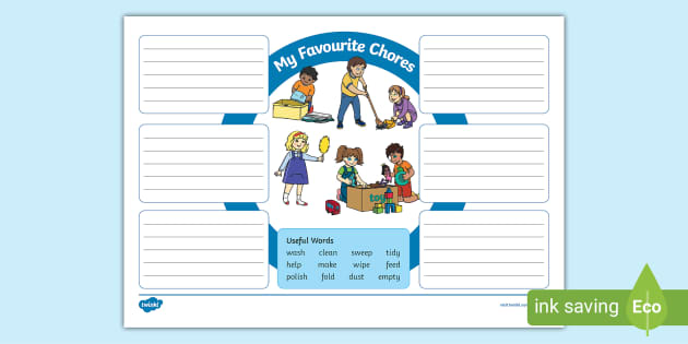 My Favourite Chores Writing Activity, Responsibilities