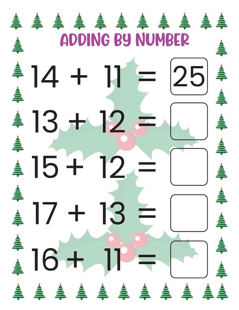 Premium Vector | Christmas Math Activity Worksheets