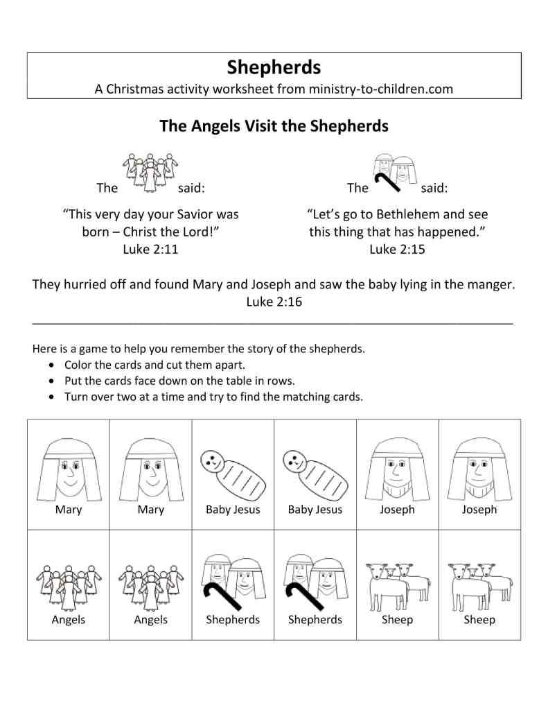 christian christmas worksheet