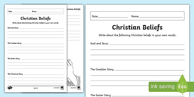 christian science worksheet