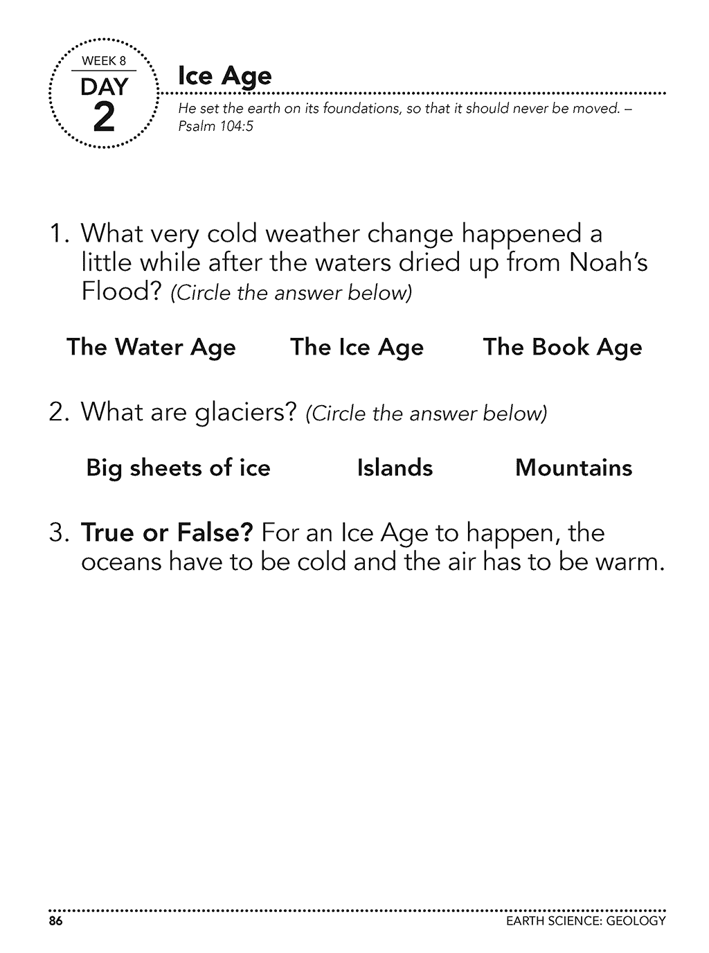 christian science worksheet