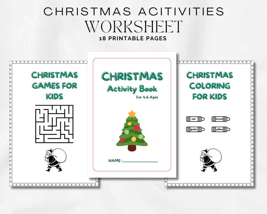 christmas activities printable worksheet