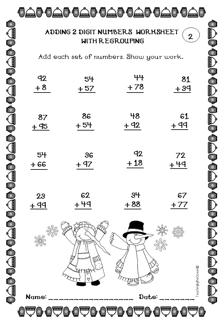 christmas addition worksheet 2nd grade