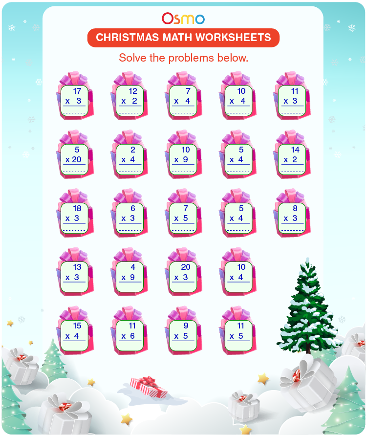 christmas addition worksheet 3rd grade