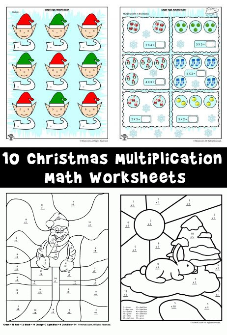 Christmas &  Winter Math Worksheets for 2nd, 3rd and 4th Graders ...