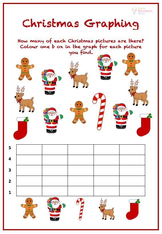 Free Printable Christmas Maths Worksheets - Early Education Zone