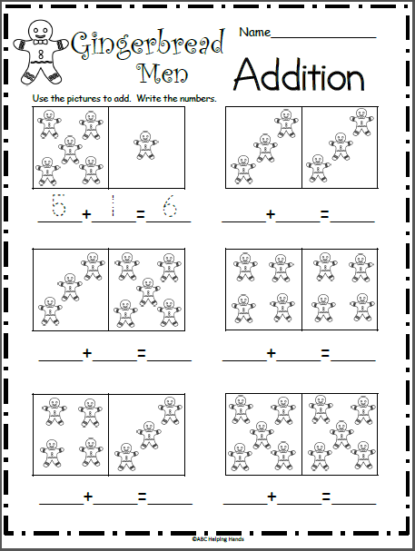 Gingerbread Man Addition Worksheet for Kindergarten | Made By Teachers