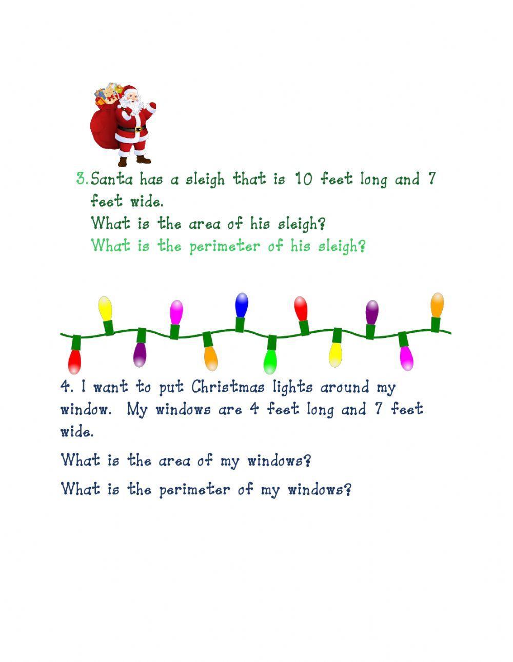 Free Christmas Area Worksheet Download Free Christmas Area Worksheet 