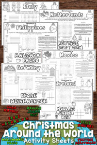 christmas around the world print outs