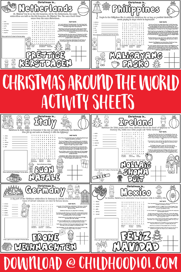 christmas around the world print outs