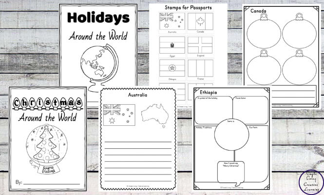 christmas around the world print outs
