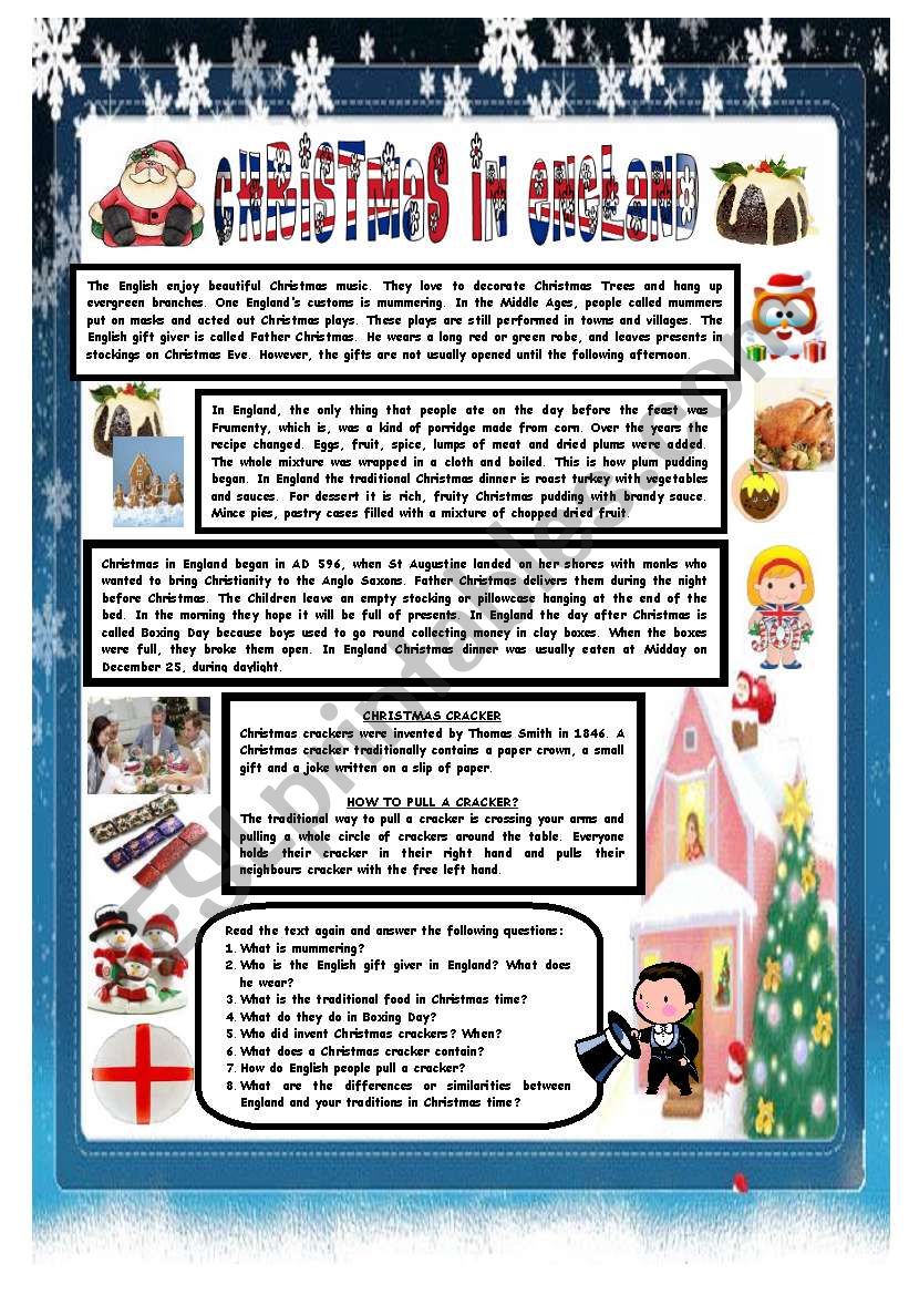 christmas around the world worksheet
