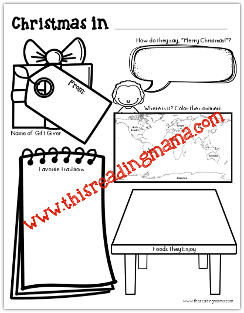 Christmas Around the World Activity Page - This Reading Mama
