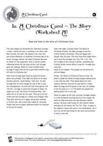 christmas carol literature worksheet