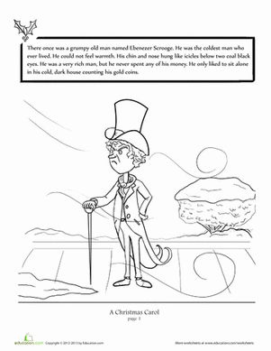 christmas carol worksheet printable