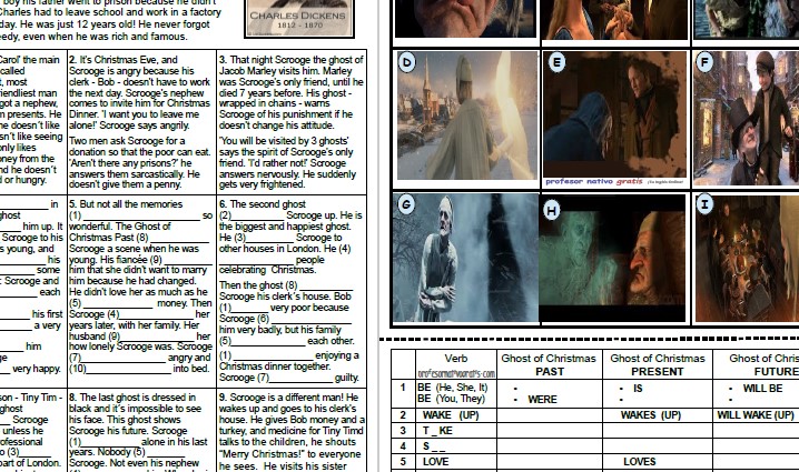 christmas carol worksheet