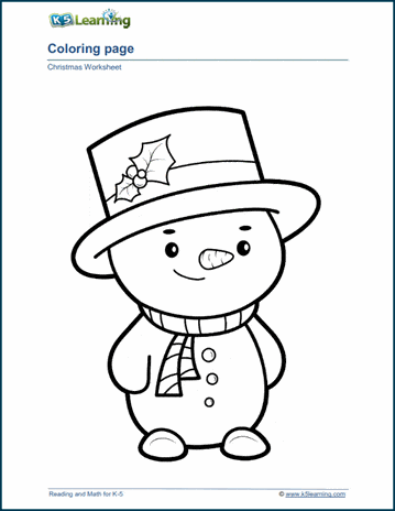 christmas color worksheet