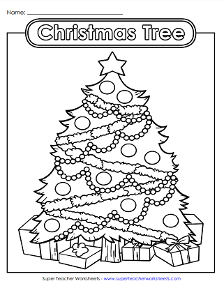 christmas color worksheet
