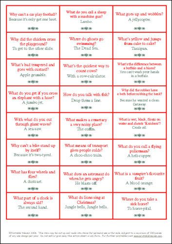 christmas cracker jokes printable pdf