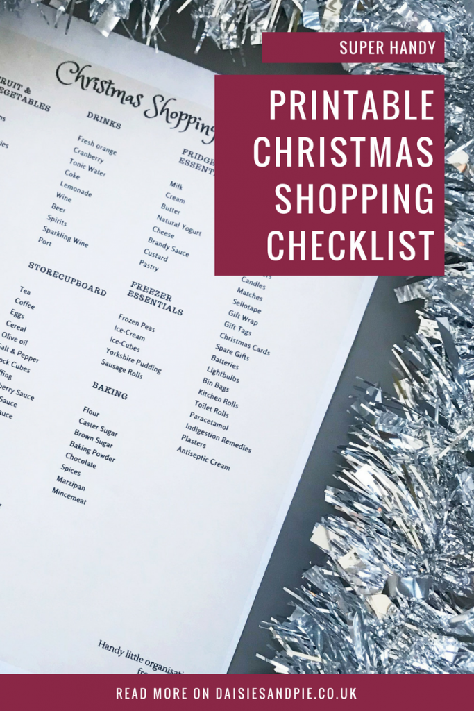 christmas food shopping list template printable