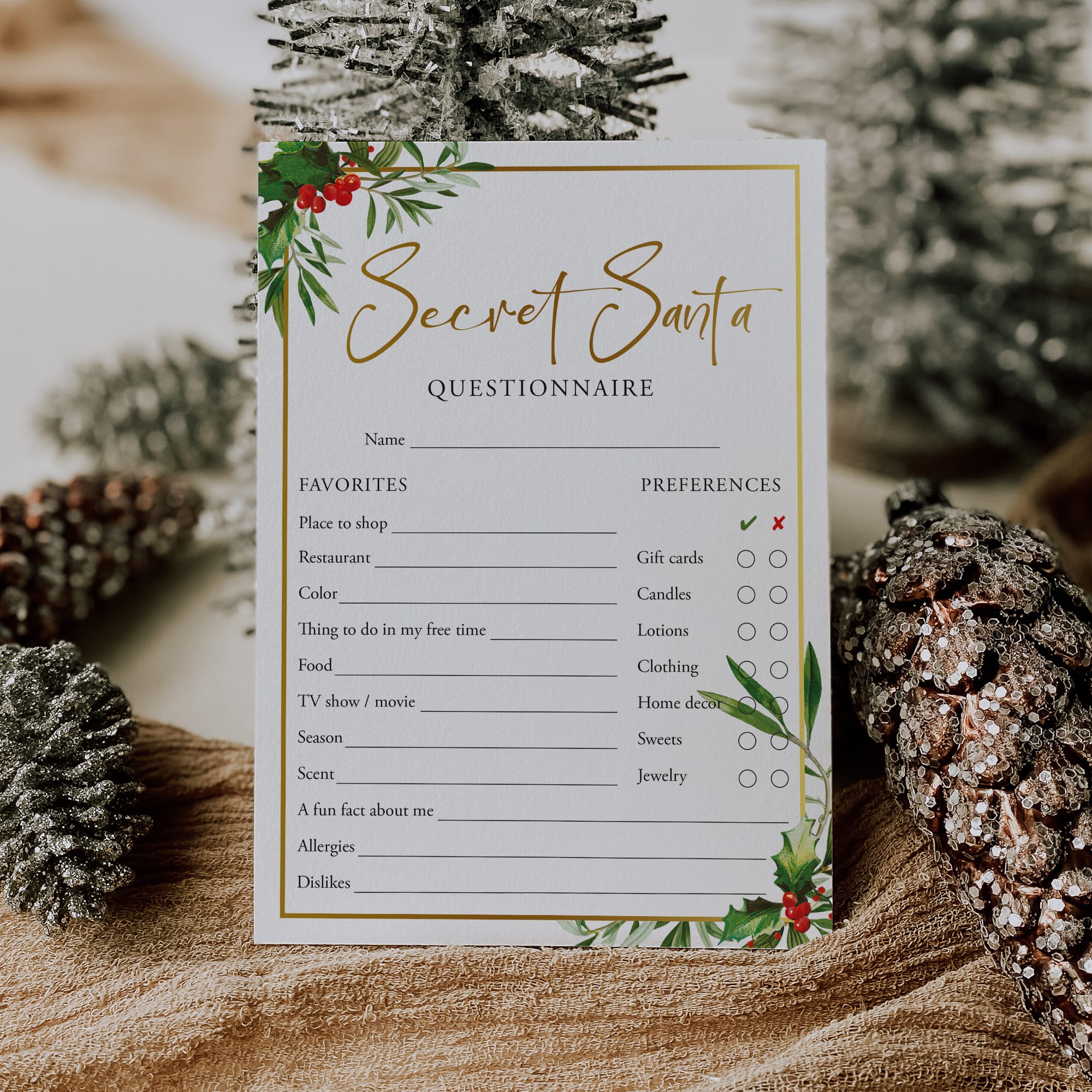 christmas food shopping list template printable