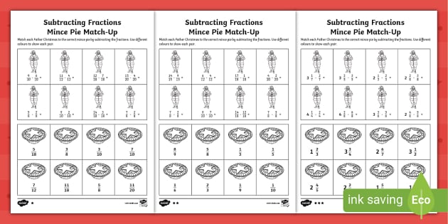 christmas fraction worksheet