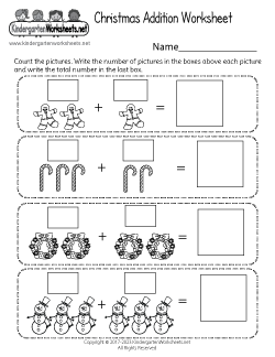 christmas free printable kindergarten worksheet